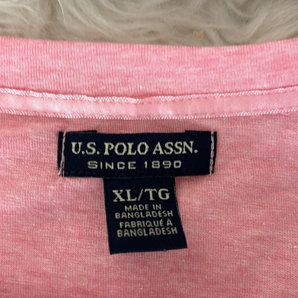 U.S. POLO ASSN. PINK tee T-shirt size X-Large PTP 22” - Picture 3 of 4